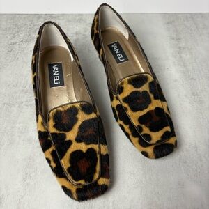 Vaneli Leopard Print Valf Hair Women's Loafers Size 8M